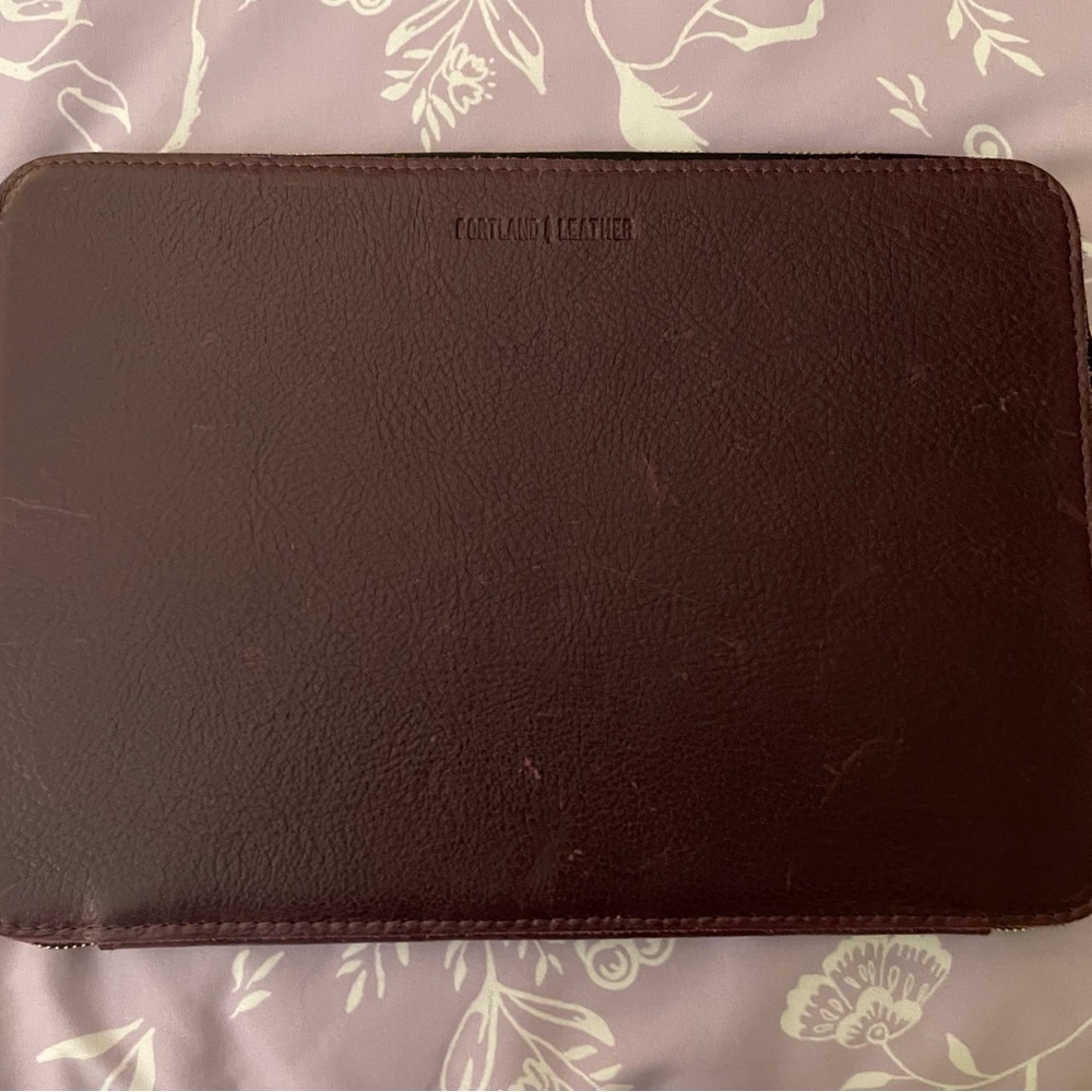 Portland Leather Goods PLG zip laptop case PLUM